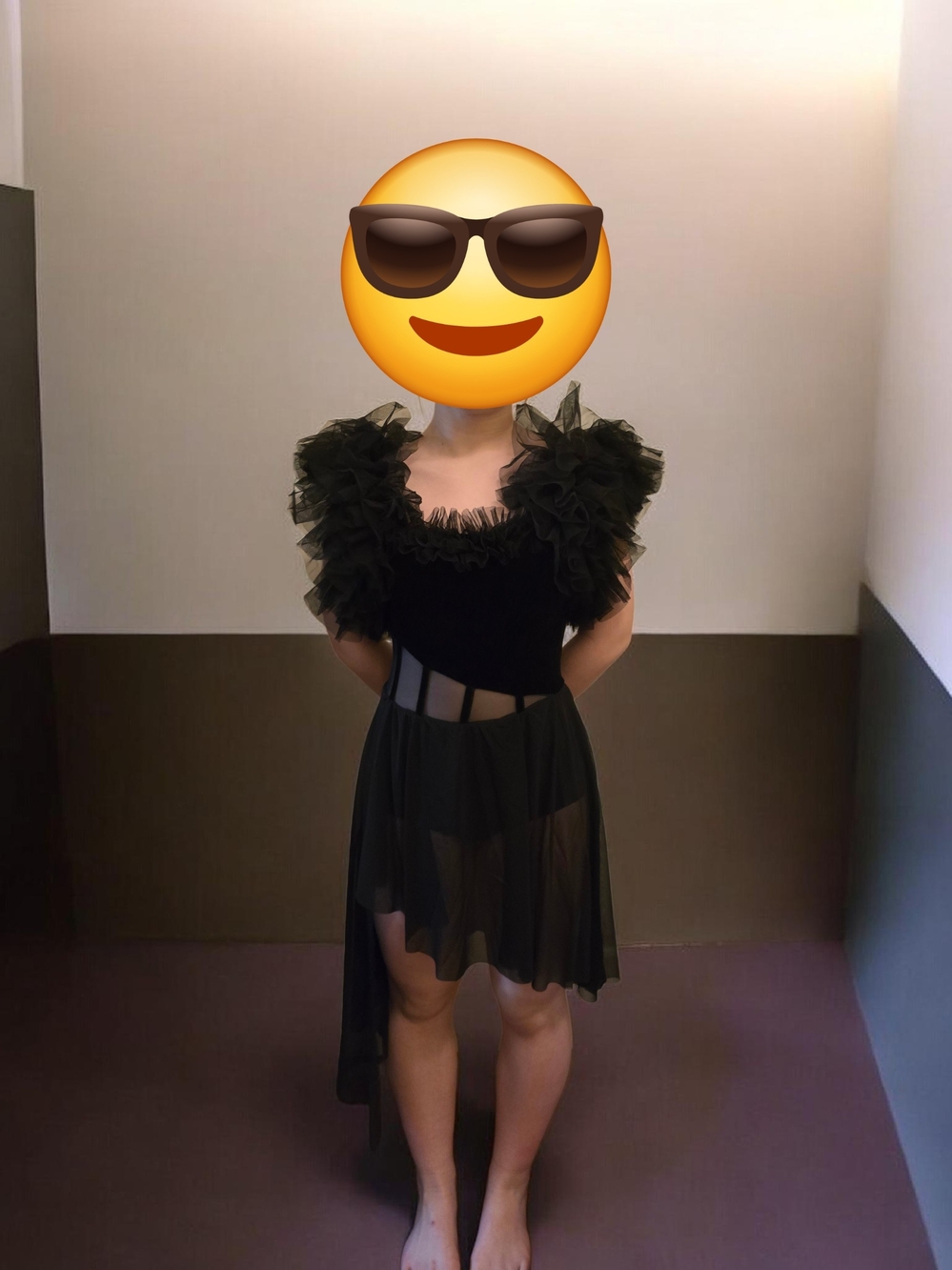 A Wish Come True SA Black Velvet Tulle High Low Dance Costume